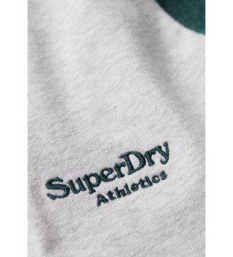 Superdry Essential Langarm-Baseball-T-Shirt weiß, grün