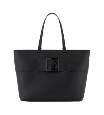 Armani Exchange Borsa della spesa di struttura nera