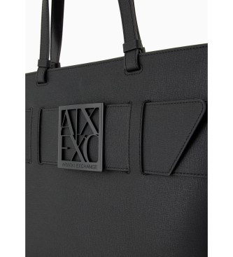 Armani Exchange Torba na zakupy Textura czarna