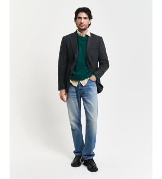 Gant Slim Fit colbert Donegal donkergrijs