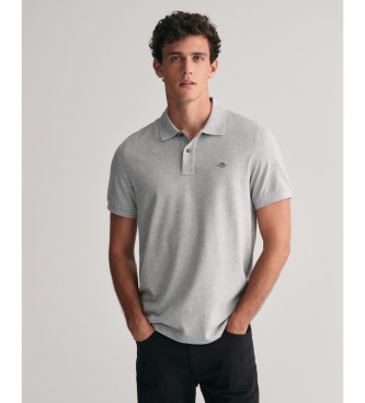 Gant Regular Fit Shield grey piqu polo shirt