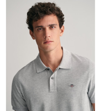 Gant Regular Fit Shield grey piqu polo shirt