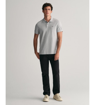 Gant Regular Fit Shield grey piqu polo shirt