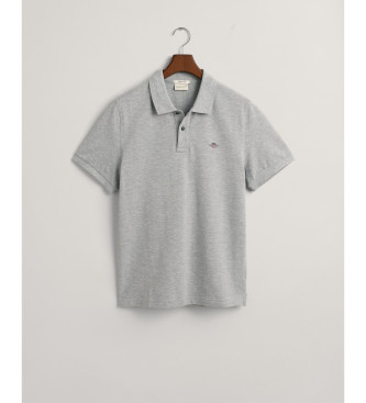 Gant Regular Fit Shield grey piqu polo shirt