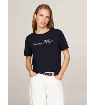 Tommy Hilfiger T-shirt z granatowym logo