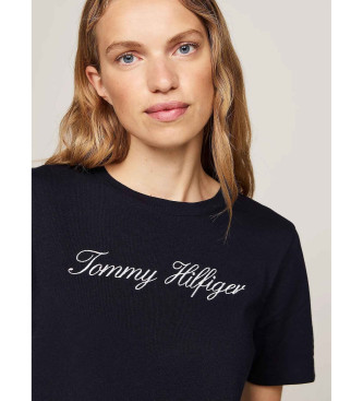 Tommy Hilfiger T-shirt z granatowym logo