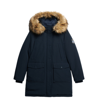 Superdry Parka Everest navy z syntetycznego futra