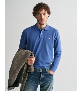 Gant Shield blauw piqu poloshirt