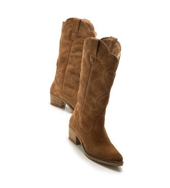 Mustang Botas de Piel Teo marrn -Altura tacn 5cm-