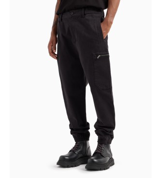 Armani Exchange Chino cargo jogger trousers black