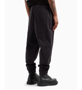 Armani Exchange Chino cargo jogger trousers black