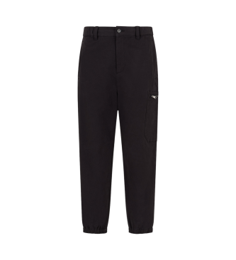 Armani Exchange Chino cargo jogger trousers black