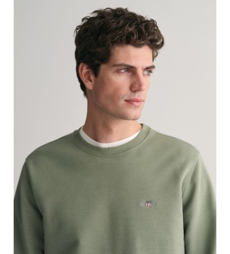 Gant Shield sweatshirt med rund halsringning grn