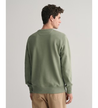 Gant Shield sweatshirt med rund halsringning grn