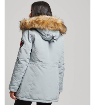 Superdry Parka con cappuccio in pelliccia sintetica grigia Everest