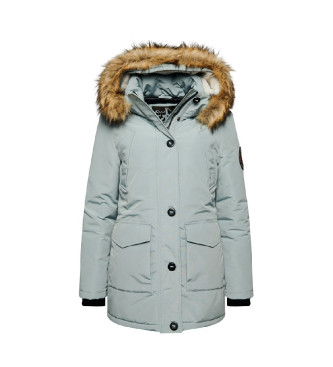 Superdry Parka con cappuccio in pelliccia sintetica grigia Everest