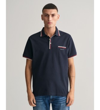 Gant Camisola plo com nervuras em dois tons, azul-marinho