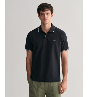 Gant Piqu polo shirt with black piping