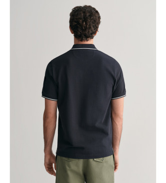 Gant Polo in piqu con rifiniture nere