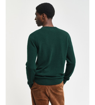 Gant Maglione girocollo in lambswool extrafine verde