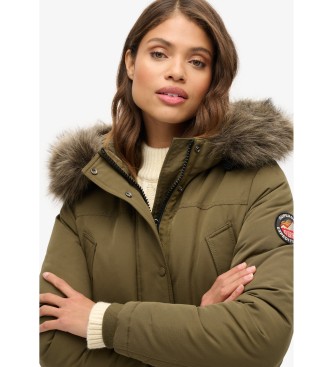 Superdry Parka z syntetycznego futra Everest zielona