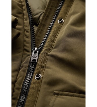 Superdry Parka z syntetycznego futra Everest zielona