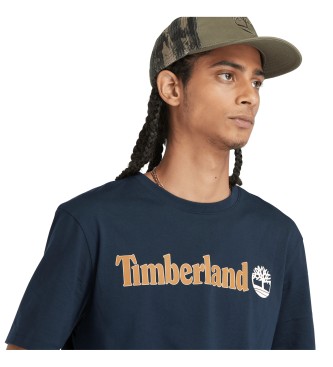 Timberland Granatowa koszulka z logo Kennebec River