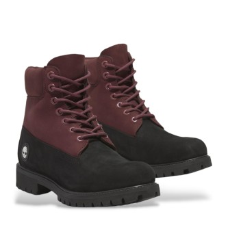 Timberland 6-palčni usnjeni škornji Premium s temno sivimi vezalkami  