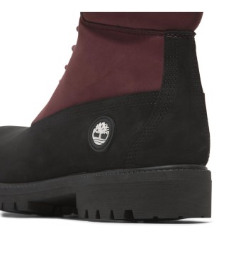 Timberland 6-palčni usnjeni škornji Premium s temno sivimi vezalkami  