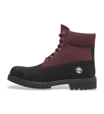 Timberland 6-palčni usnjeni škornji Premium s temno sivimi vezalkami  