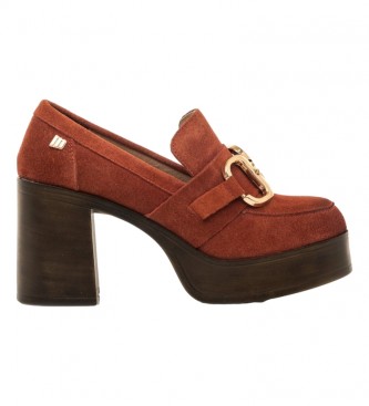 Mustang Sixties Rood Leren Schoenen -Hoogte Hak: 8cm