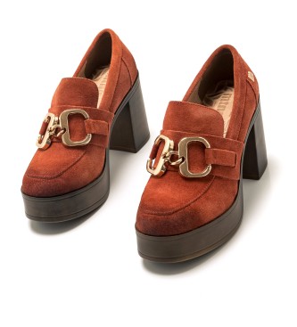 Mustang Sixties Rood Leren Schoenen -Hoogte Hak: 8cm