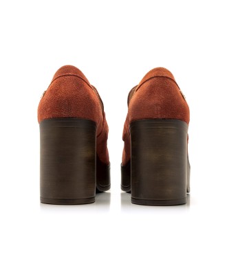 Mustang Sixties Rood Leren Schoenen -Hoogte Hak: 8cm