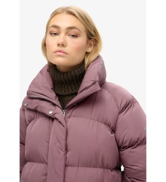 Superdry Lilac long quilted coat with maxi cut