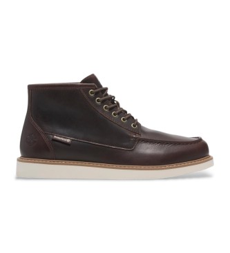 Timberland Newmarket donkerbruine leren Chukka-laarzen met vetersluiting midden op de kuit