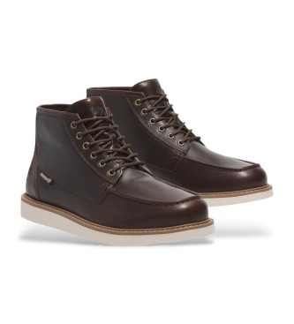 Timberland Newmarket donkerbruine leren Chukka-laarzen met vetersluiting midden op de kuit