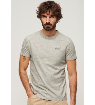 Superdry T-shirt de algodo orgnico com logtipo Essential cinzento