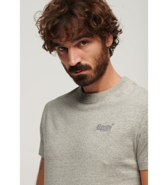 Superdry T-shirt de algodo orgnico com logtipo Essential cinzento