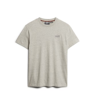 Superdry T-shirt de algodo orgnico com logtipo Essential cinzento