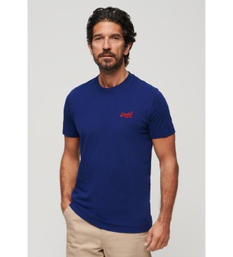 Superdry T-shirt de algodo orgnico com logtipo Essential em azul-marinho