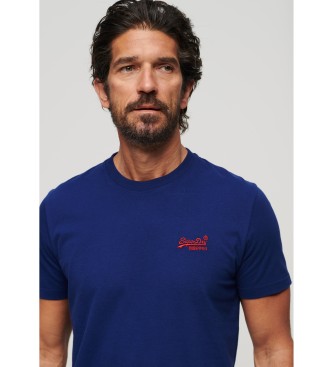 Superdry T-shirt de algodo orgnico com logtipo Essential em azul-marinho