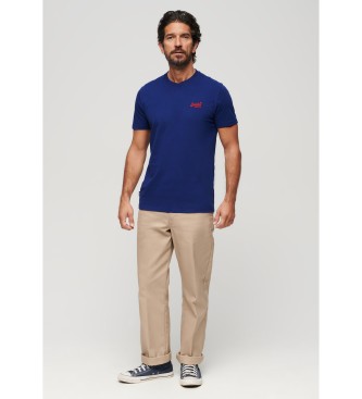 Superdry T-shirt de algodo orgnico com logtipo Essential em azul-marinho