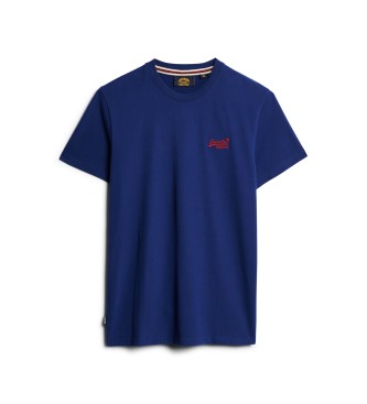 Superdry T-shirt de algodo orgnico com logtipo Essential em azul-marinho