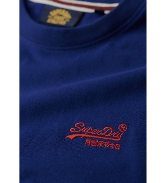 Superdry T-shirt de algodo orgnico com logtipo Essential em azul-marinho