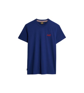 Superdry T-shirt de algodo orgnico com logtipo Essential em azul-marinho