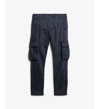 Superdry Granatowe spodnie Cargo Core