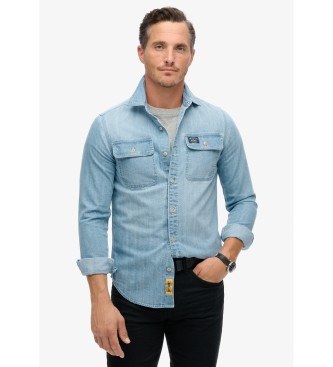 Superdry Workwear blue embroidered shirt