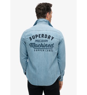 Superdry Workwear blue embroidered shirt