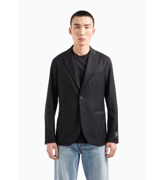 Armani Exchange Blazer Cuello Solapa Negro