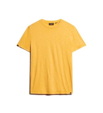 Superdry T-shirt de manga curta flamejada com decote redondo amarelo